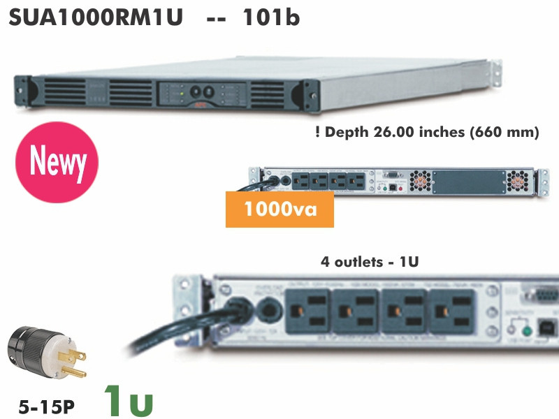 SUA1000RM1U ~  1000va APC SmartUPS  - 120v - 1U -  Blk)