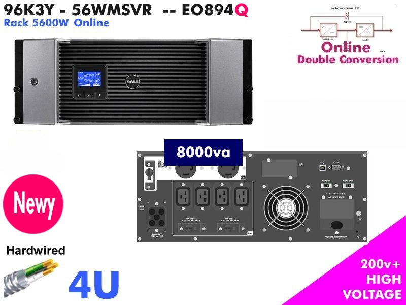 K000N -56WMSVR - Dell Smarter 8000VA (208v - 8kva Online) - NOB