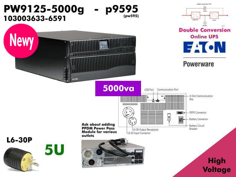 PW9125-5000G - Powerware Online 9125 5000VA (200-240v - Value 5kva) - NOB