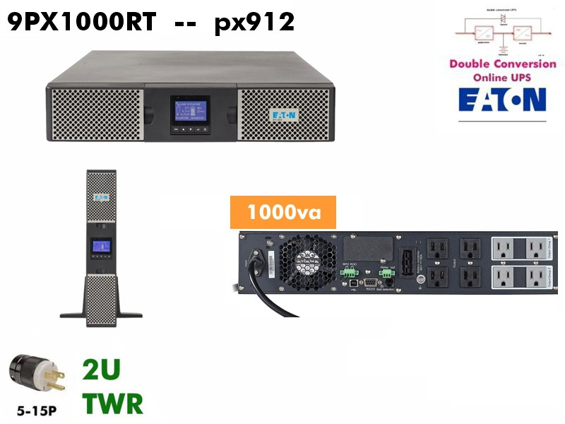 9PX1000RT ~ 1000va Eaton 9PX (120 - 2U/Tower - Lab ready) - Refurbished