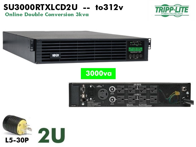 SU3000RTXLCD2U ~ 3000va Tripplite Online UPS (120 - 2U - LCD) - Refurbished