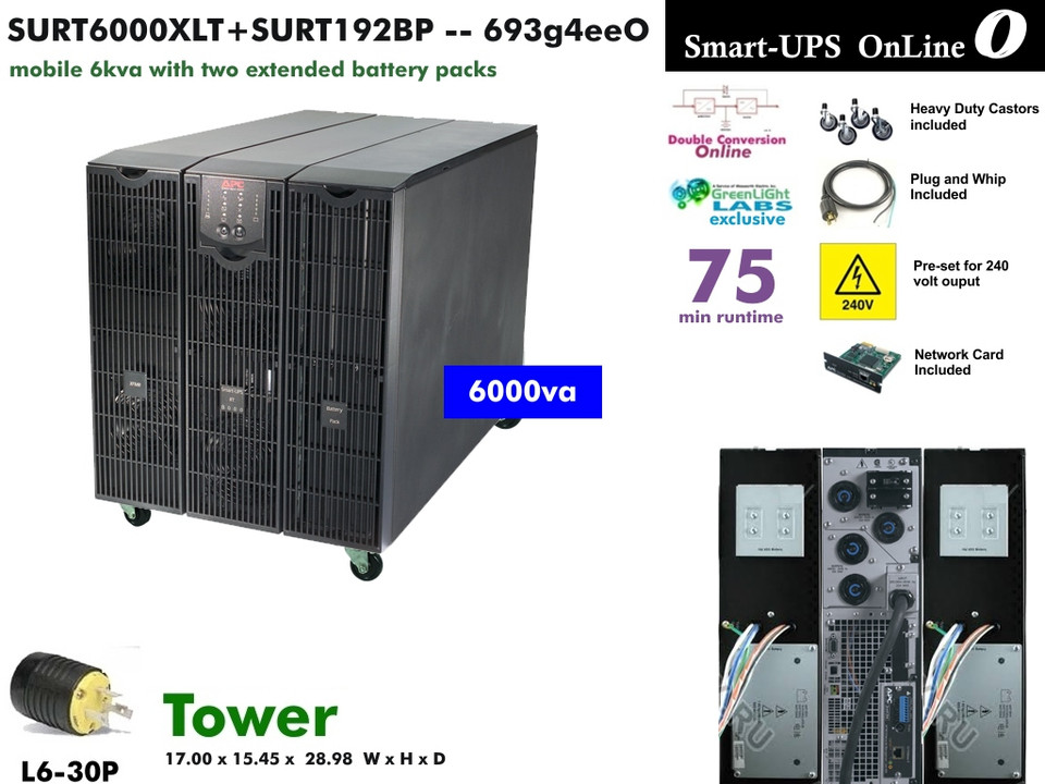 SURT6000XLT-3 - APC Online 6000VA (208, 240v - O Series w/2 XR Paks) - Refurbished