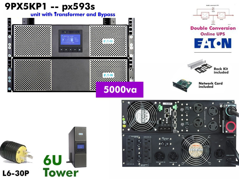 9PX5KP1 - Eaton 9PX 5000VA (200-240v - 120/208v Xfmr) - Refurbished