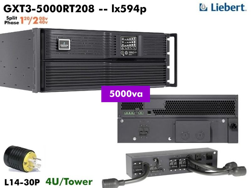 GXT3-5000RT208 ~ 5000va Liebert GXT3 Online (120/208-240v -4U