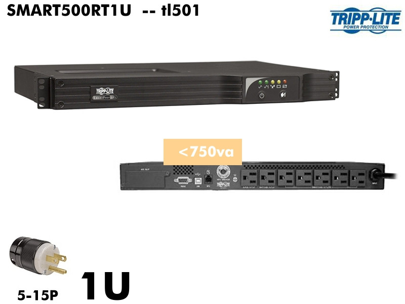 SMART500RT1U ~ 500va Tripplite Smart (120v -1U Mini UPS) Refurb.