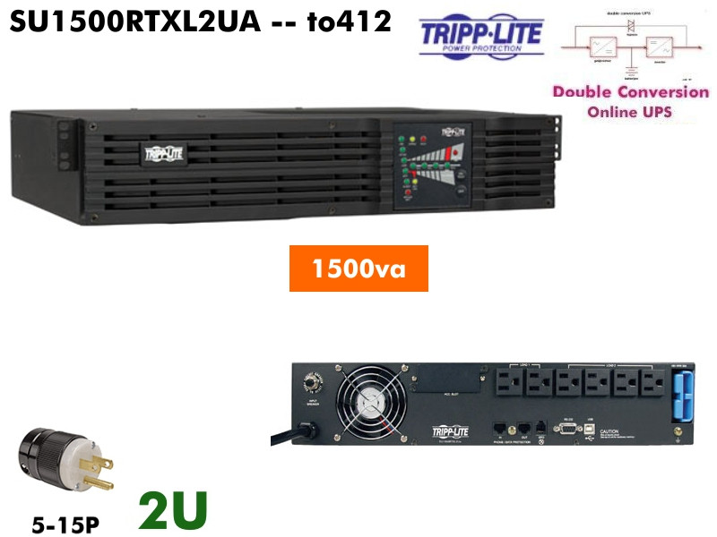 SU1500RTXL2UA ~ 1500va Tripplite Online UPS (120v -2U 2U Rack) Refurb.