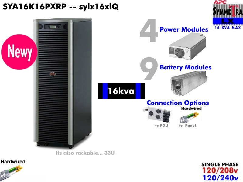 SYA16K16PXR - APC Symmetra LX 16000VA (120/208-240v - XR Tower) - NOB