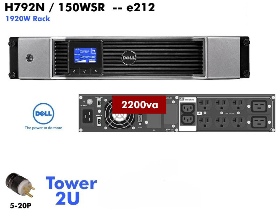 K792N - 150WSR - Dell UPS 2200va (120v - 1920W) Refurb.