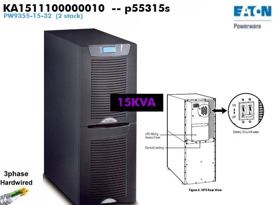 KA1511100000010 - Eaton 9355 15000va (3ph 208 - 32batt Tower) - Refurbished