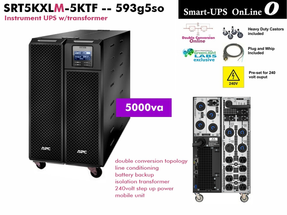 SRT5KXLM-5KTF - APC SRT Online 5000va (208, 240v - O Series w/Xfrmr) - Refurbished