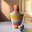 Large Poppery Vase with Apple