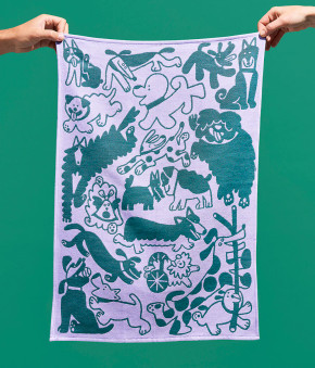 Dogs Day Out Cotton Tea Towel
