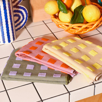 Squares Cotton Tea Towel