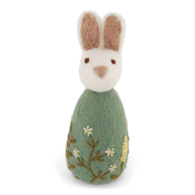 Big Bunny with Flower Embroidery