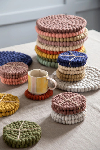 Felted Small Coasters - Set of 2