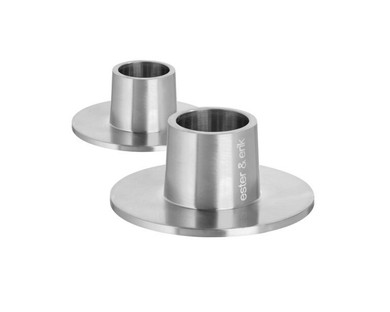 Matte Metal Candlestick Holder - Set of 2