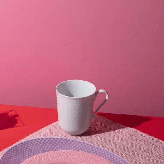Rhombe White Mug with Handle