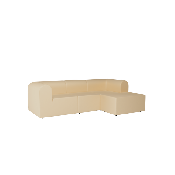 Paradigm 3-seater Sofa With Pouffe Right