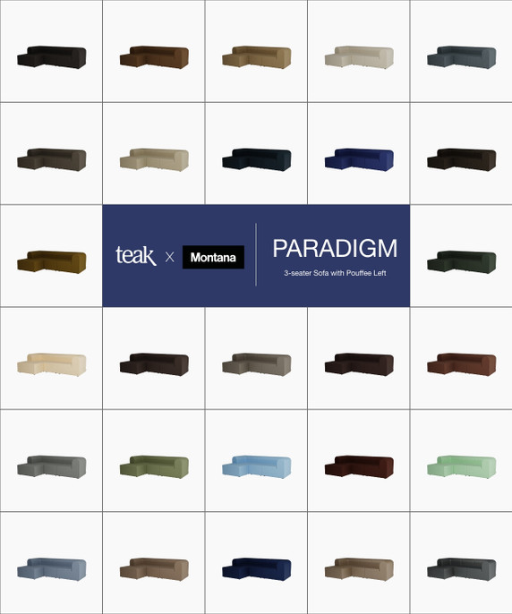 Paradigm 3-seater Sofa With Pouffe Left