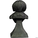 Trick or Treat Studios Saw™ Billy the Puppet Miniature Bust Decoration, a detailed replica of Billy the Puppet from Saw with a black hairstyle and a black suit, mounted on a textured black base.