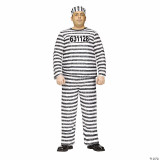 Fun World Jailbird Adult Costume Black & White Polyester- Plus Size 