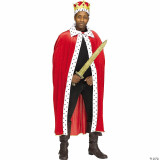 Fun World Robe & Plastic Crown Set - One Size -Red 