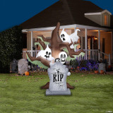 Gemmy Tombstone with Haunted Ghost Tree ShortCircuit™ Lightshow Halloween Outdoor Yard Decoration 