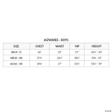 JazWares Ghost Spider Gwen Marvel Costume - Child, size chart showing different sizes and measurements for children's costumes.