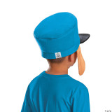 Disguise Dog Man™ Dog Man Costume Kit - Child, child wearing a blue costume hat with a black nose and long tongue accessory, part of a fun and playful dog-themed costume for kids.