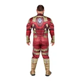 JazWares Thunderbolts Marvel Costume- Adult, front view of a person wearing a detailed Avengers-themed costume with red and gold armor design, featuring printed muscles and accessories, designed for adults.