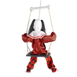 Animated Light-Up 3 Ft. 3" Hanging Singing Clown on a Swing Halloween Decoration