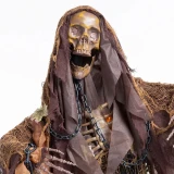 Light-Up  5 Ft. 2"Standing Skeleton Reaper with Chains & Sound Halloween Decoration