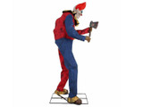Morris Animated 7 Ft. 3" The Axe-Wielding Clown Halloween Decoration, a tall, scary clown figure with red hair, a red and blue costume, holding an axe, perfect for spooky Halloween decor.