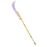 Disguise KPop Demon Hunters™ Mira Moon Blade Costume Accessory, a fantasy-themed staff with a crescent-shaped blade, purple and gold details, and intricate design for cosplay or costume parties.