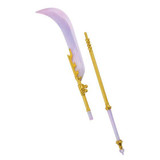 Disguise KPop Demon Hunters™ Mira Moon Blade Costume Accessory, fantasy-themed staff with a curved purple blade and golden handle accents.