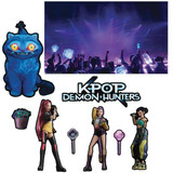 Disguise KPop Demon Hunters Treat Your Trunk Decorating Kit, includes character figures, themed stickers, and accessories for creative trunk decoration.