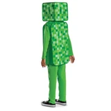 Disguise Minecraft™ Creeper Pop-Out Costume - Child, green pixelated creeper costume with large box head and full body suit for kids