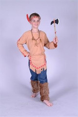 BUCKSKIN INDIAN BRAVE COSTUME CHILD