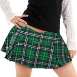 GREEN PLAID MINI SKIRT