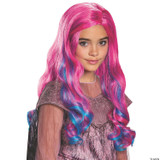 Disguise Audrey Descendants 3 Girl's Classic Costume, a vibrant pink and blue wig with long, wavy hair worn by a young girl.