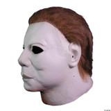 Trick or Treat Studios Poster Mask - Halloween 4: The Return Of Michael Myers, detailed horror mask with white face, black eye holes, and brown synthetic hair.