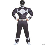 Power Ranger Classic Muscle Costume Black - Mighty Morphin-Adult