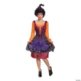Disguise Hocus Pocus Mary Sanderson Adult Costume, woman dressed in a colorful, themed Halloween costume with an elaborate wig and detailed dress.
