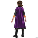 Disguise Anna Classic Costume - Frozen 2 - Child, child's back view wearing a purple velvet dress with black and orange accents, and a cape, inspired by Disney's Frozen 2 character Anna.
