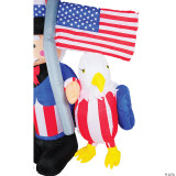 Product A Holiday Company Uncle Sam 6' Inflatable with Eagle, patriotic outdoor decoration featuring Uncle Sam, an eagle, and American flag elements.