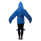 Rasta Imposta Dolphin Costume - Adult, blue inflatable dolphin costume with fins and dorsal fin worn by person facing away, suitable for costume parties and fun events.