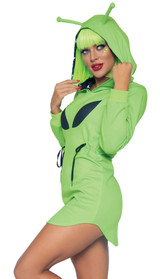 Adult Green Alien Hoodie Dress