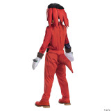 Disguise Knuckles Sonic Prime Deluxe Costume, red jumpsuit with plush spiked knuckles, large plush tail, and a detailed headpiece resembling Knuckles the Echidna from Sonic Prime animated series.