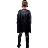 JazWares Star Wars Darth Vader Kids Premium Padded Costume, child wearing a full Darth Vader costume with a black cape and mask viewed from the back.