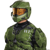 Disguise Halo: Infinite Master Chief Full Helmet - Adult, green detailed cosplay helmet with a tinted gold visor and intricate design, perfect for fans of the Halo video game series.